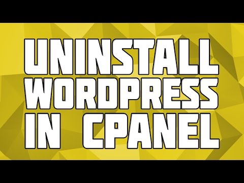 How to Uninstall Wordpress from CPanel!