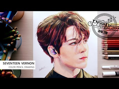 SEVENTEEN VERNON (세븐틴 버논) colored pencil drawing 색연필그림