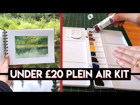Watercolor plein air setup (ON A BUDGET) ✶ Seawhite Plein Air Sketchbook & New Palette + Swatches
