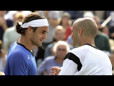 Roger Federer vs Andre Agassi 2004 US Open QF Highlights