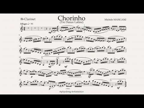 Michele Mangani - Chorinho for Bb Clarinet (90ppm) - Sheet music & Playalong Piano accompaniment