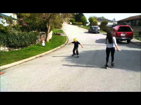 My Sister and Nephew Rollerblading