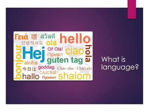 LING 305 Lecture 1.1 What is Language?