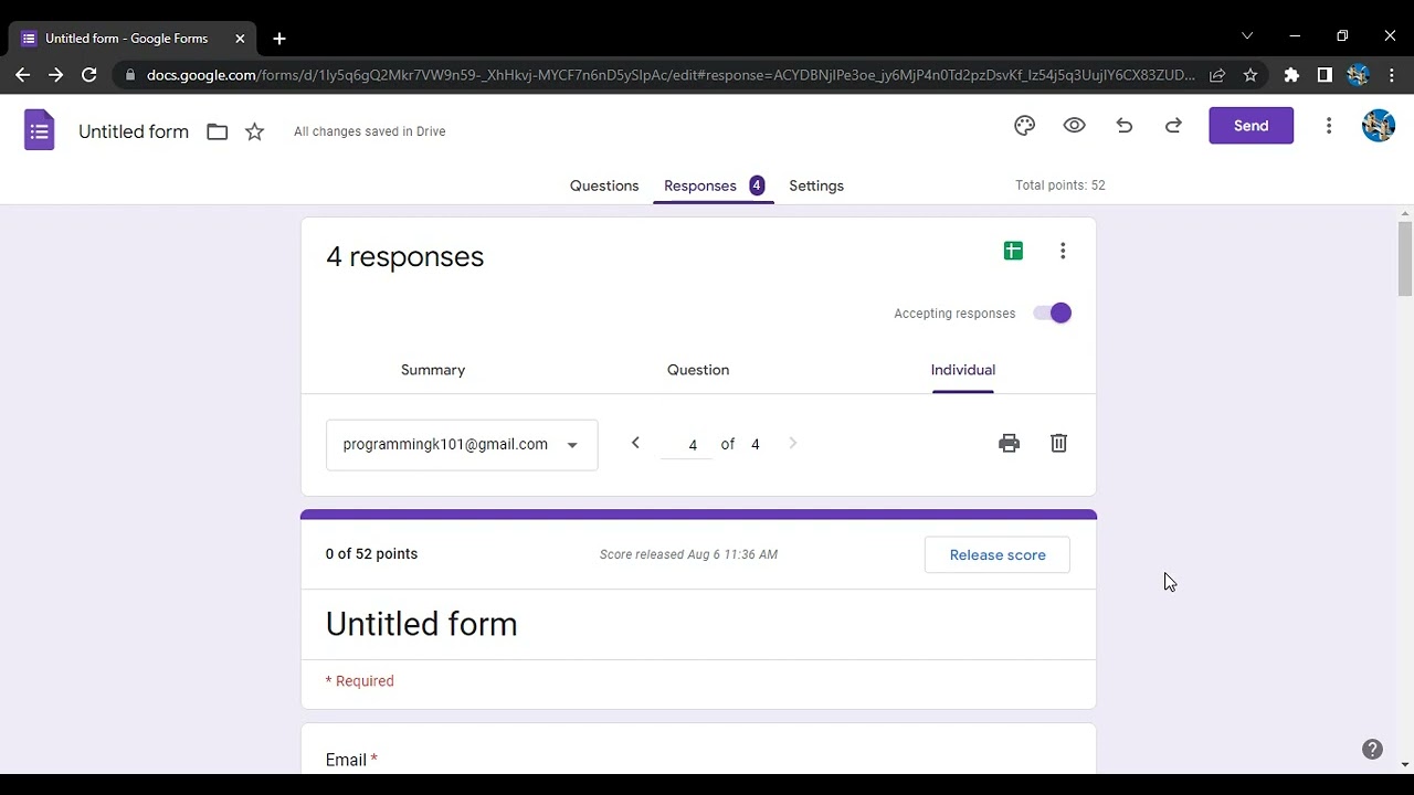 How to delete a single answer / Responses  in Google poll/survey in Google Forms