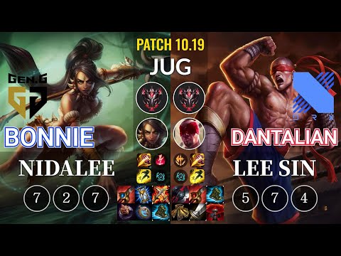 GEN Bonnie Nidalee vs DRX Dantalian Lee Sin Jungle - KR Patch 10.19