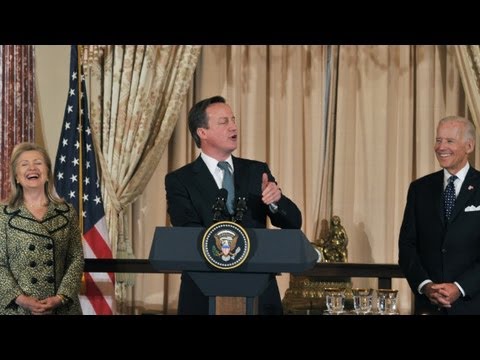 British PM David Cameron cracks joke about President Obama's gift