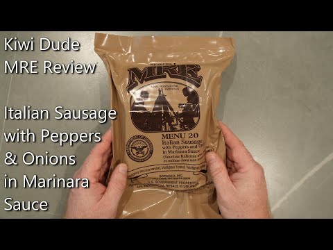U.S. MRE Ration Review - Menu 20 - Italian Sausage with Onions in Marinara Sauce
