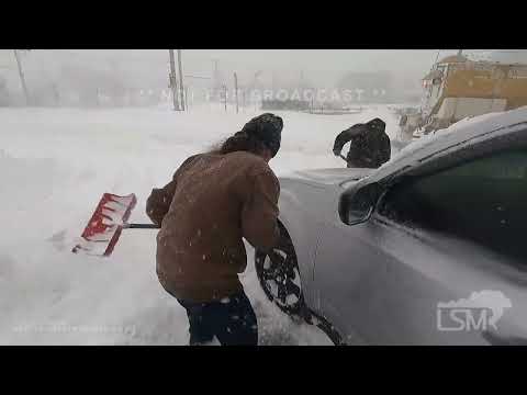 01-29-2022 Boston, MA - Downtown snowed in - cars stuck on I-93,  Interview with Stuck Driver (SOT)