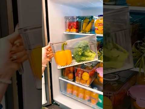 Transparent plain fridge storage box with handle