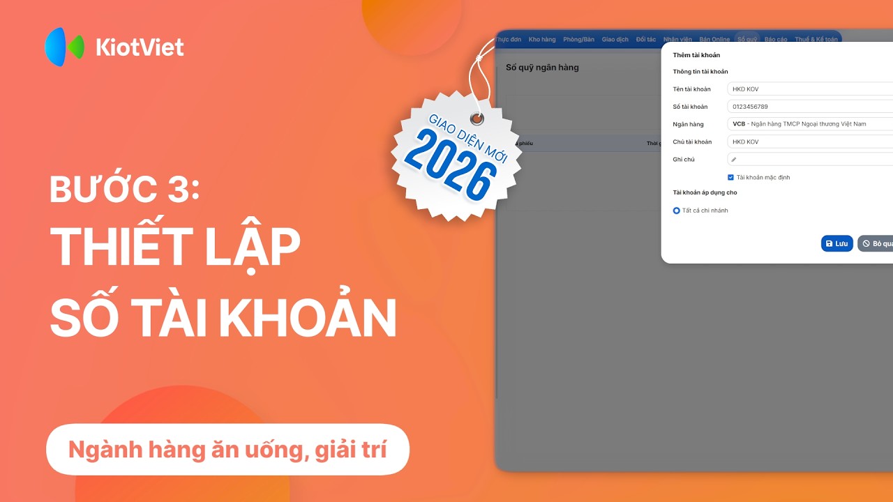 Thiết lập số tài khoản