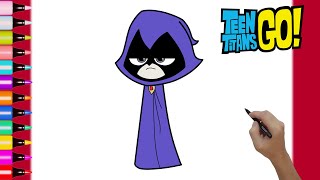 HOW TO DRAW RAVEN - TEEN TITANS GO - EASY STEP BY STEP DRAWING