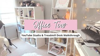 Office Tour (YouTube Studio + Walking Treadmill Standing Desk) ADHD Friendly