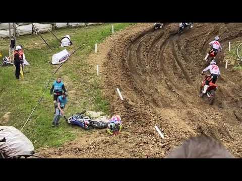 Crash Jago Geerts qualifying MXGP France 2023