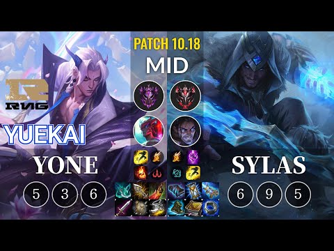 RNG yuekai Yone vs Sylas Mid - KR Patch 10.18