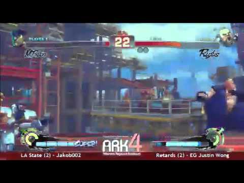 jakob002 (M.Bison/Dictator)  vs EG Justin Wong (Rufus) ARK IV SSF4AE teams Grand Finals set 2