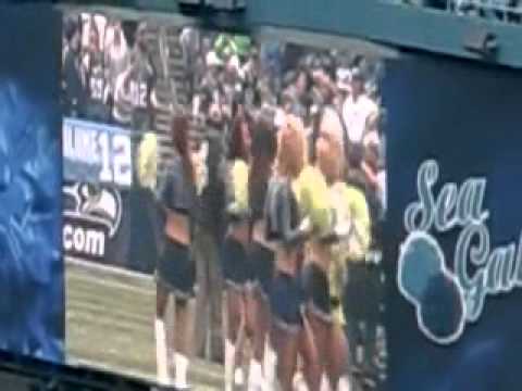 Adam Lambert Seattle Seahawks Sea Gals Cheerleaders "ROCK OUT WITH YOUR HAWK OUT"