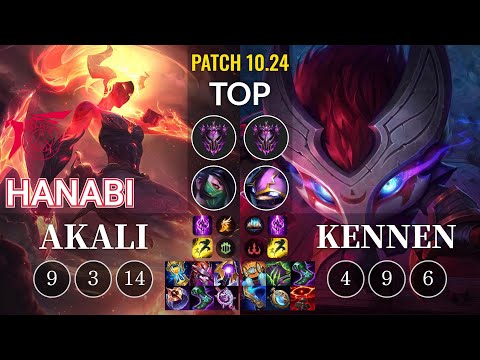 TLN Hanabi Akali vs Kennen Top - KR Patch 10.24