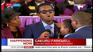 Emotional:The late Wahome Gakuru&#39;s Son sings for his late father