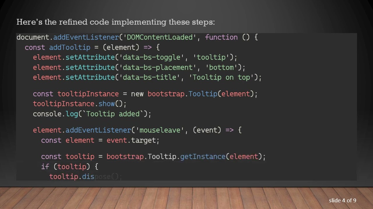 How to Remove Bootstrap Tooltip Attributes Using JavaScript