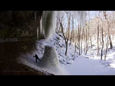 02-16-2021 Mayflower, AR - Frozen Lake Conway and Frozen Solid Waterfalls