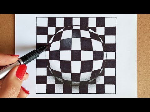 HOW TO DO ILLUSION ART? Op-art Pop-art - Patterns On The Sphere - A Mind-boggling Optical Illusion!