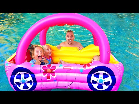 Alisa and Dad in kids stories about Summer Daily Routine with Outdoor Activities