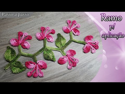 Ramo de flores para aplicação de crochê - Simples e fácil #ramodeflores