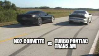 Nitrous Vette vs Turbo Trans Am-Chevrolet Corvette v Pontiac