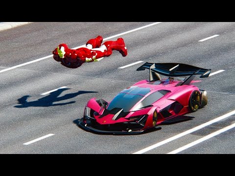 Lamborghini Terzo Millennio GTR Concept vs Iron Man Mark 46 at Drag Race 24 KM