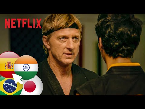 最佳的眼鏡蛇凱在其他語言｜配音交換｜Netflix。 (The Best Of Cobra Kai In Other Languages | Dub Swap | Netflix)