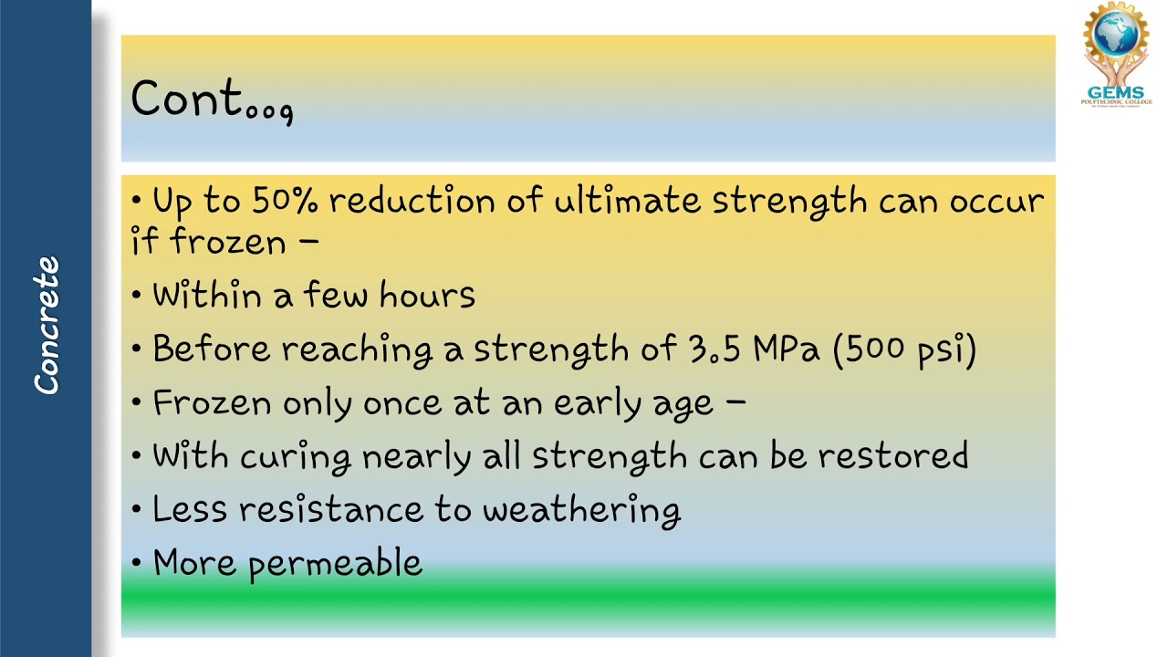 U5L3- Cold weather concreting