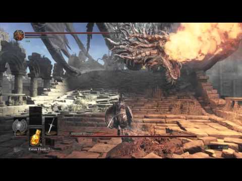 Dark Souls lll - Archdragon Peak: Large Serpent-Men & Dark Spirit Damon Fight, Ancient Wyvern Intro