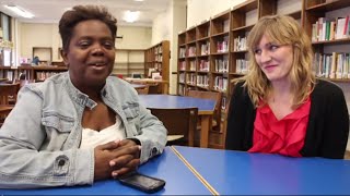 Megan Rosenbach and Kim Smith of Neighbors Investing in Childs Elementary