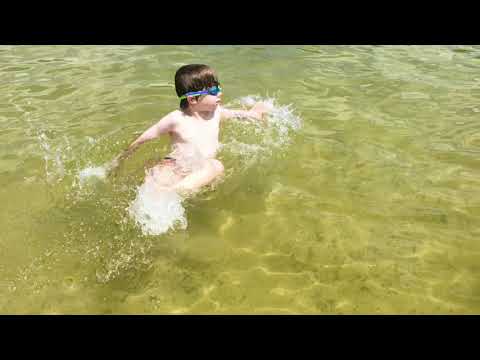 the water in the lake is crystal clear! the kids can catch minnows and see their toes!