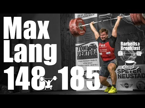 Max Lang (77kg) 148kg Snatch 185kg Clean and Jerk - German Nationals 2017
