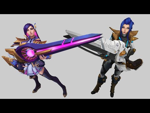 Battle Academia Caitlyn vs Pulsefire Caitlyn Skin Comparison