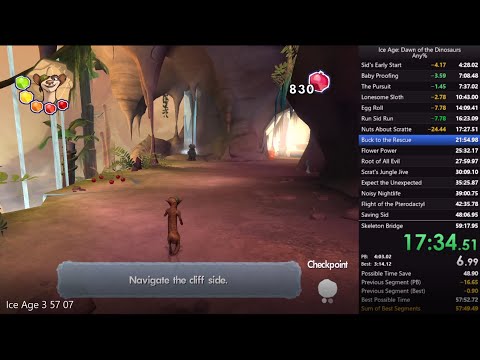 Ice Age 3: Dawn of the Dinosaurs - 57:07 World Record