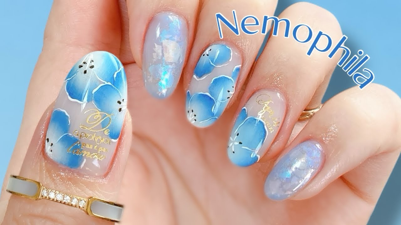 ネモフィラネイルアート🥹💙春ネイルにおすすめ🫶