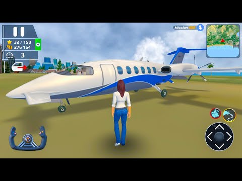 Flying Piaggio P180 Airplane and Dolphin Police Helicopter HFPS Simulator - Android Gameplay.