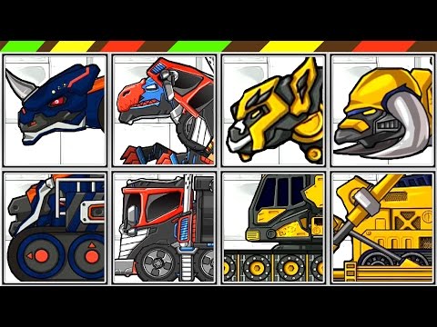Dino Robot Corps - Construction vehicles: Excavator - Bulldozer - Demolish Crane - Dump Truck