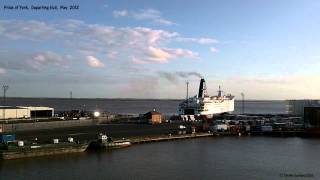 preview picture of video 'Pride of York departing Hull,  15 May 2012'