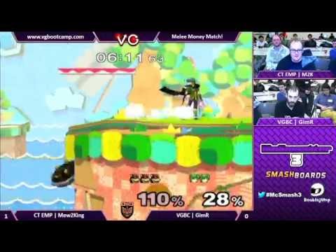 McSmashter 3 - CT EMP | Mew2King (Pichu, Bowser, G&W) Vs. VGBC | GimR (Marth) SSBM