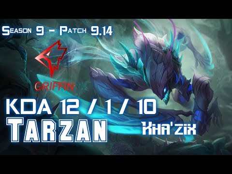 GRF Tarzan KHA'ZIX vs ELISE Jungle - Patch 9.14 KR Ranked