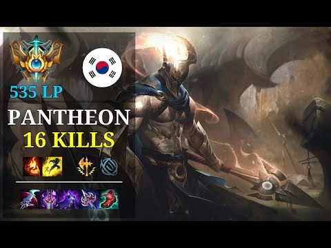 Pantheon ADC vs Aphelios - 16 kills - Fa Holder KR Challenger (535 LP) Patch 11.5