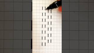 Simple 3D Illusion Drawing on Graph Paper #shorts  #shortvideo  #3d #drawing #satisfying #art #easy
