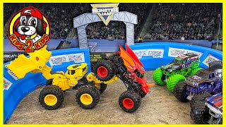 Monster Jam Toys FREESTYLE SHOW! (ft. Grave Digger, Max-D, Black Pearl &amp; Dragonoid REAL HIGHLIGHTS)