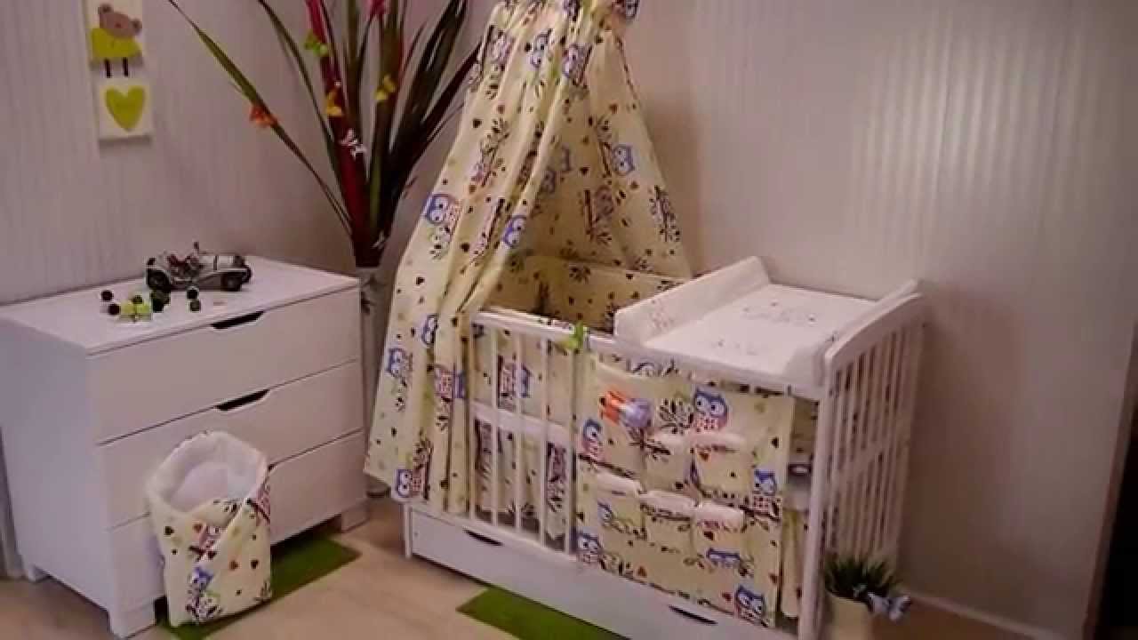 Łóżeczko dziecięce z materacem + pościel + przewijak KRAKÓW