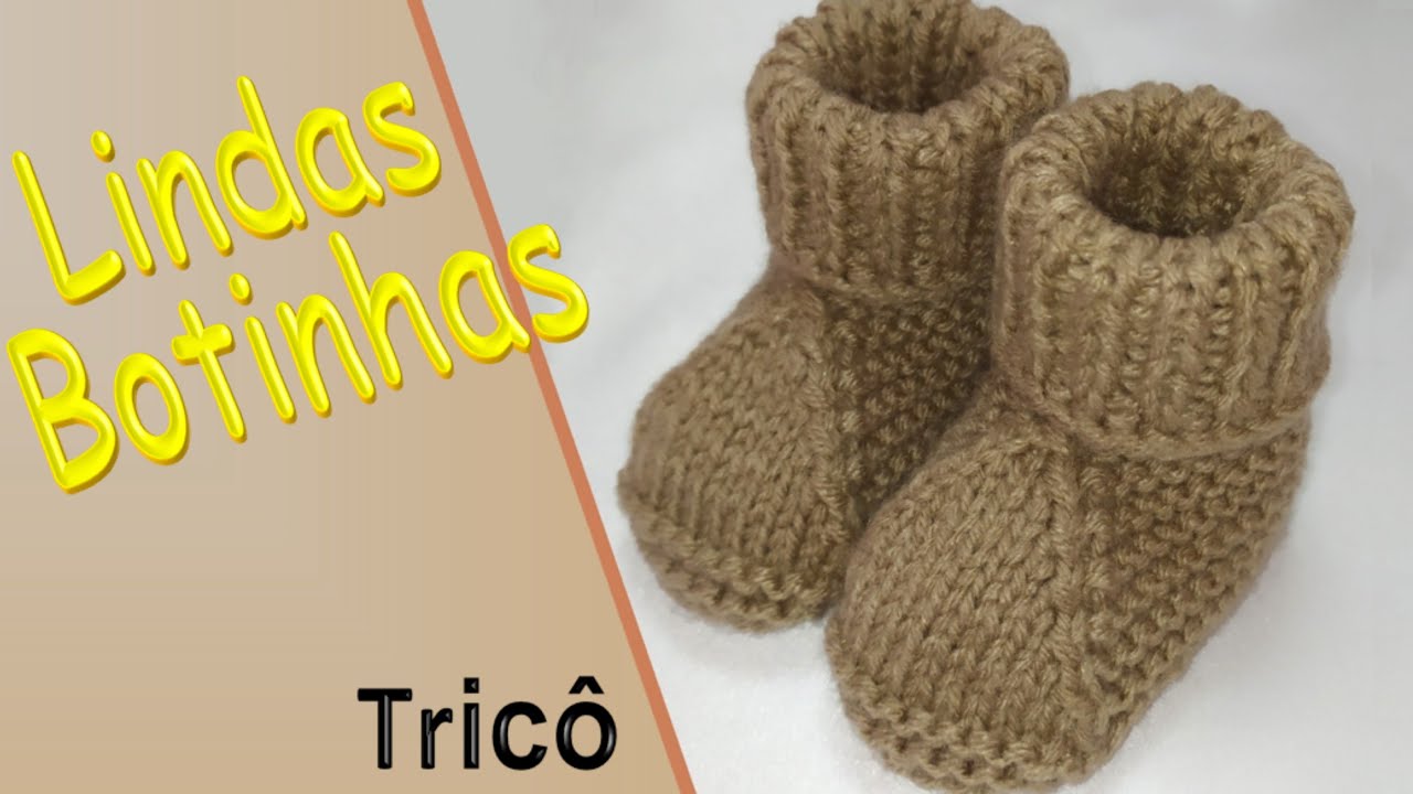 BOTINHA DE TRICÔ para Bebês de  2 a 4 meses