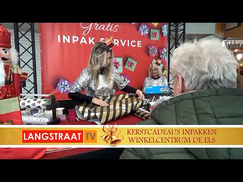 Kerstcadeaus inpakken in winkelcentrum De Els Waalwijk - Langstraat TV