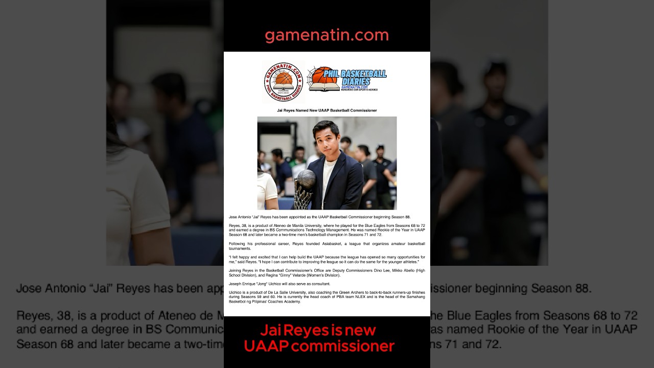 UAAP: Jai Reyes named as season 88 commissioner